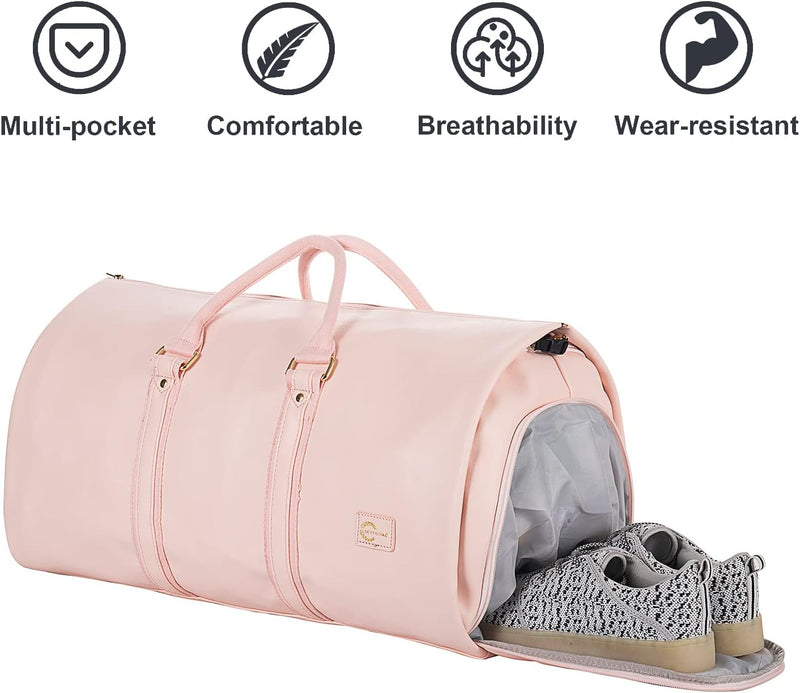Konvertierbare PU-Leder-Kleidungs-Duffel – Handgepäck Weekender Reisetasche
