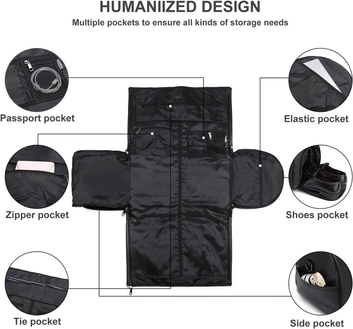 Konvertierbare PU-Leder-Kleidungs-Duffel – Handgepäck Weekender Reisetasche