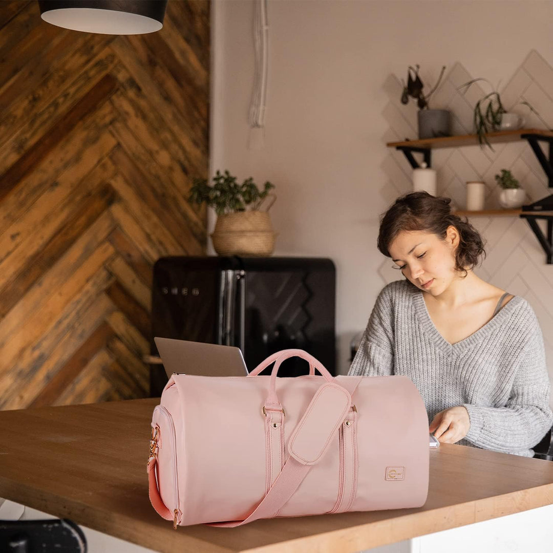 Konvertierbare PU-Leder-Kleidungs-Duffel – Handgepäck Weekender Reisetasche