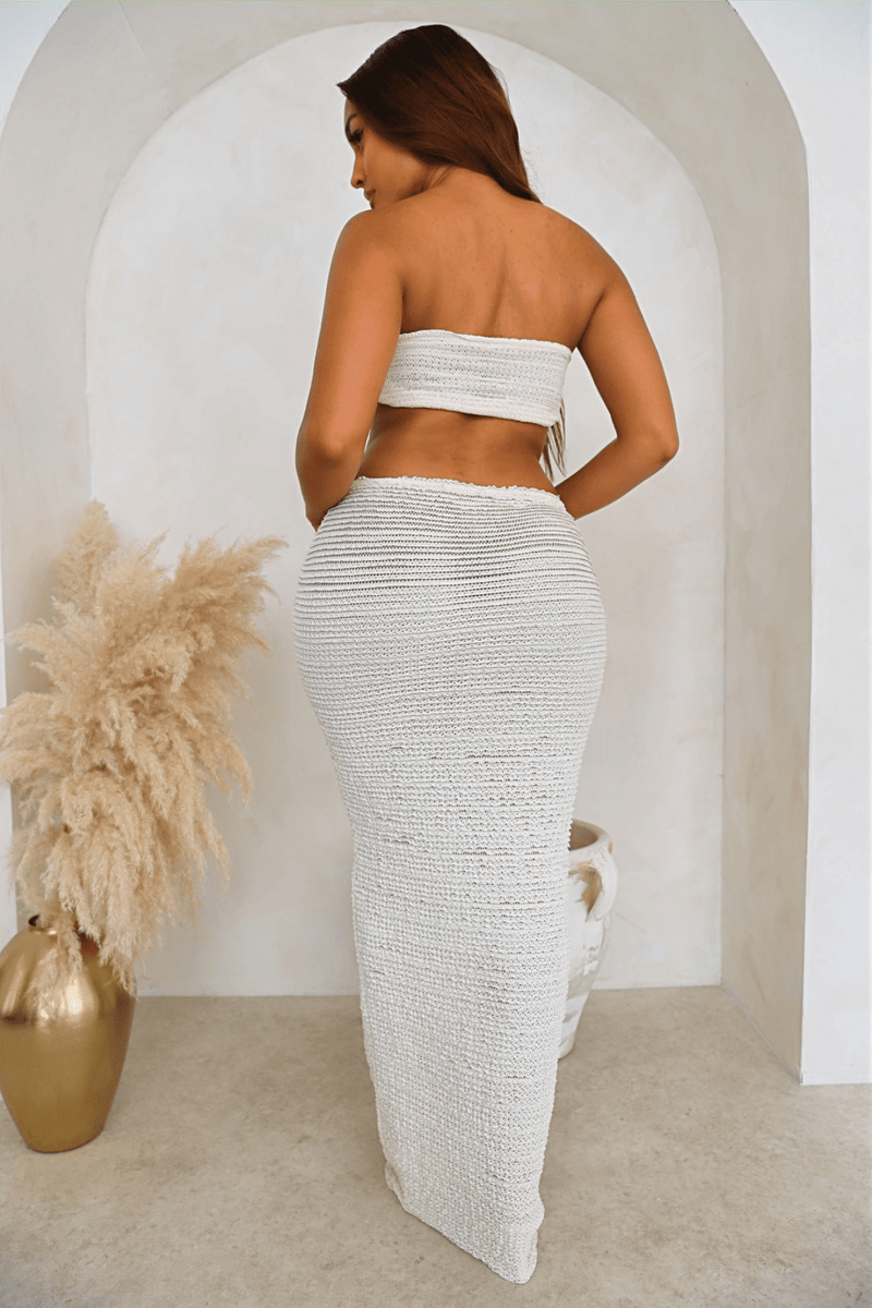 Zweiteiliges Damen Sommer Set mit Wickel-Top und V-Rock – Leona