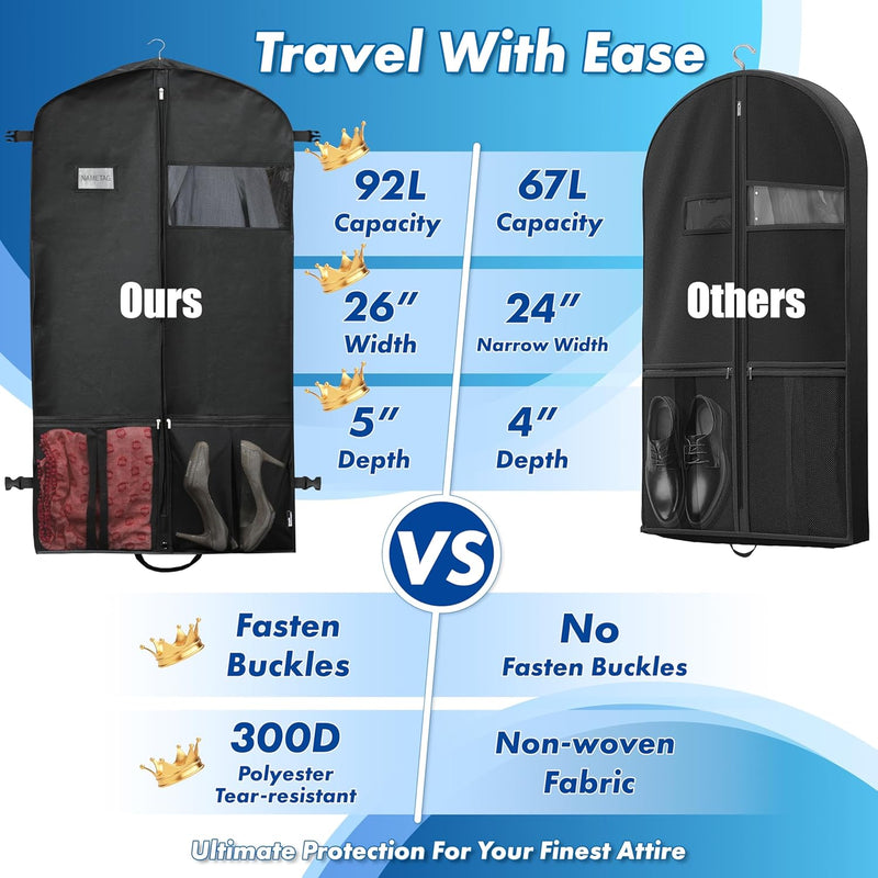 Schwere Reise-Kleidungstasche mit Fächern – 2 zum Preis von 1 Begrenzte Aktion