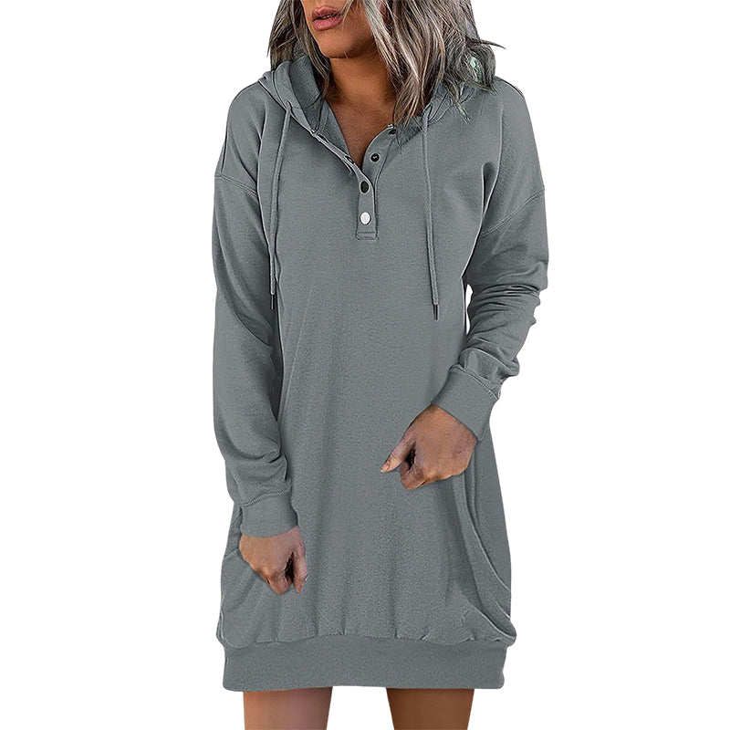 Herbstlicher Minimalistischer Long Damen Hoodie – Valeria