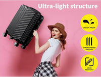 Kompakter Handgepäck-Trolley mit harter Schale und 360°-Drehrollen – Schwarz