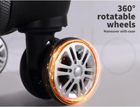 Kompakter Handgepäck-Trolley mit harter Schale und 360°-Drehrollen – Schwarz