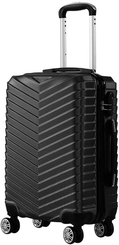 Kompakter Handgepäck-Trolley mit harter Schale und 360°-Drehrollen – Schwarz