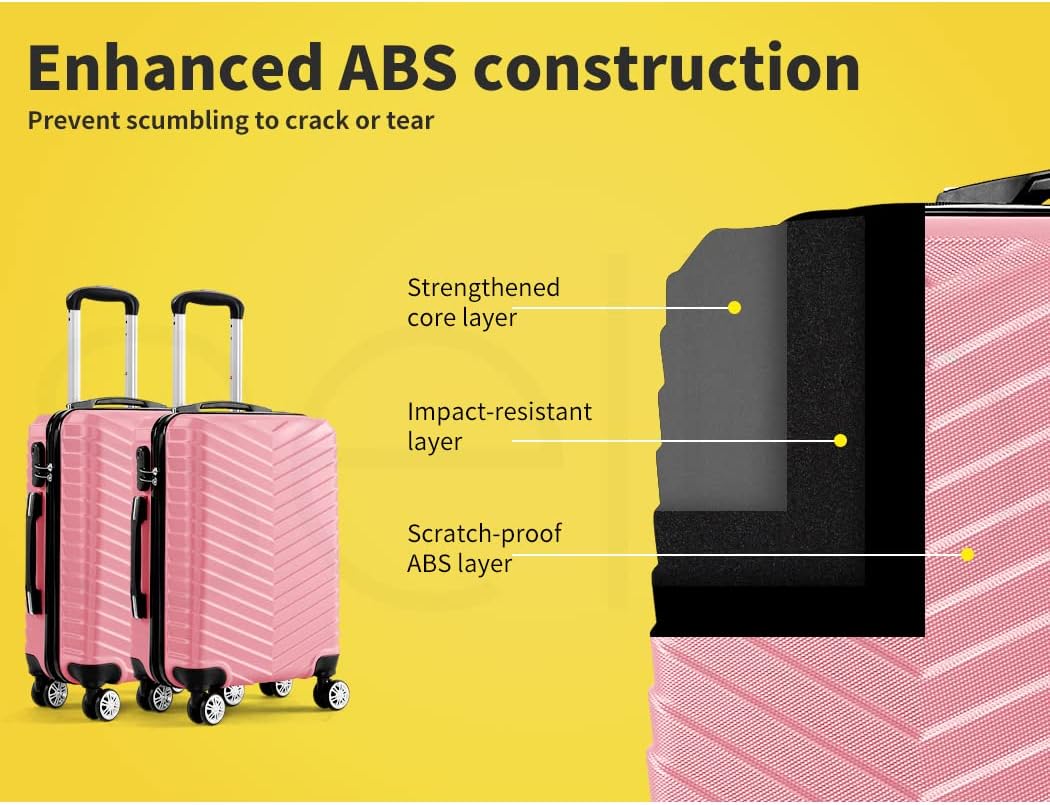Hartschalen-Handgepäckkoffer mit Schloss & Spinner-Rollen – Rosemont