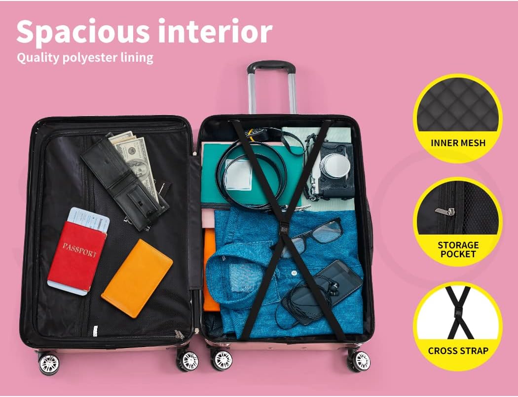 Hartschalen-Handgepäckkoffer mit Schloss & Spinner-Rollen – Rosemont