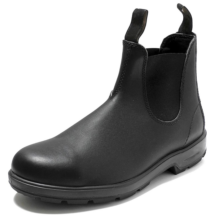 Schwarzer Leder-Chelsea-Boot, rutschfeste Sohle, winterfest, Herrenstiefel.
