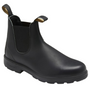 Schwarze Chelsea-Boots aus Leder, rutschfeste Sohle, ideal für Winter und Schnee.