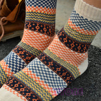 4er-Set Vintage-Herbstsocken – Nordlicht