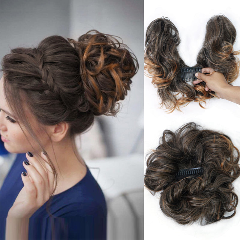 Messy Clip-in Bun mit Seitenclip – Elina