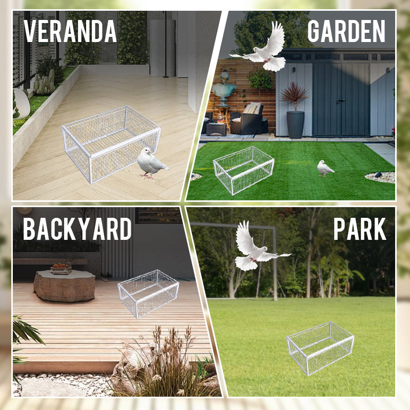 Tierschonende Vogelfalle mit Rückschlagsicherung – BirdSafe Falle