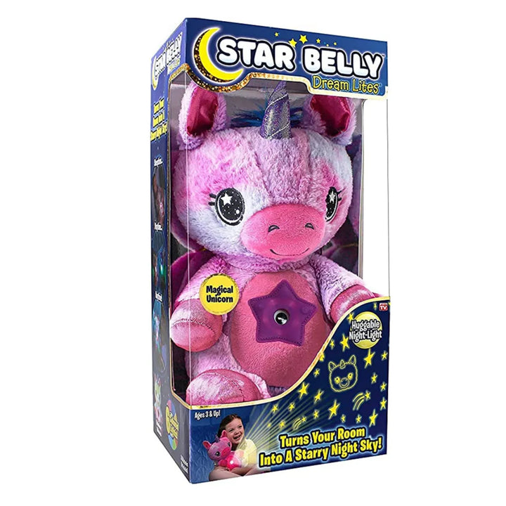 Star Belly Dream Lites Einhorn Nachtlicht Plüsch, rosa, Kinderzimmer Beleuchtungsspielzeug.