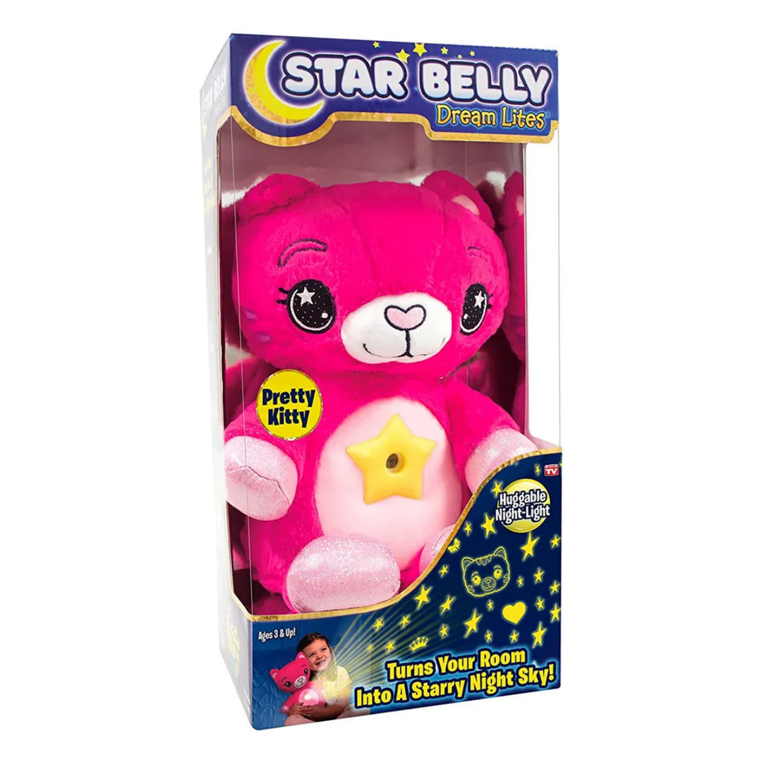 Star Belly Dream Lites Plüschkatze, rosa, Nachtlicht, Kinderzimmer, beruhigend, Geschenkbox