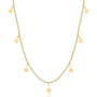 Goldene Sternenhalskette, filigranes Design, modischer Schmuck, Damenaccessoire.