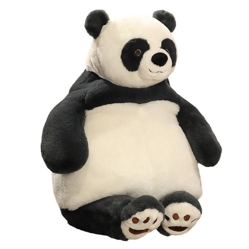 Schwarz-weißer Plüschpanda, gewichtetes Kuscheltier, beruhigend, für Kinder geeignet.