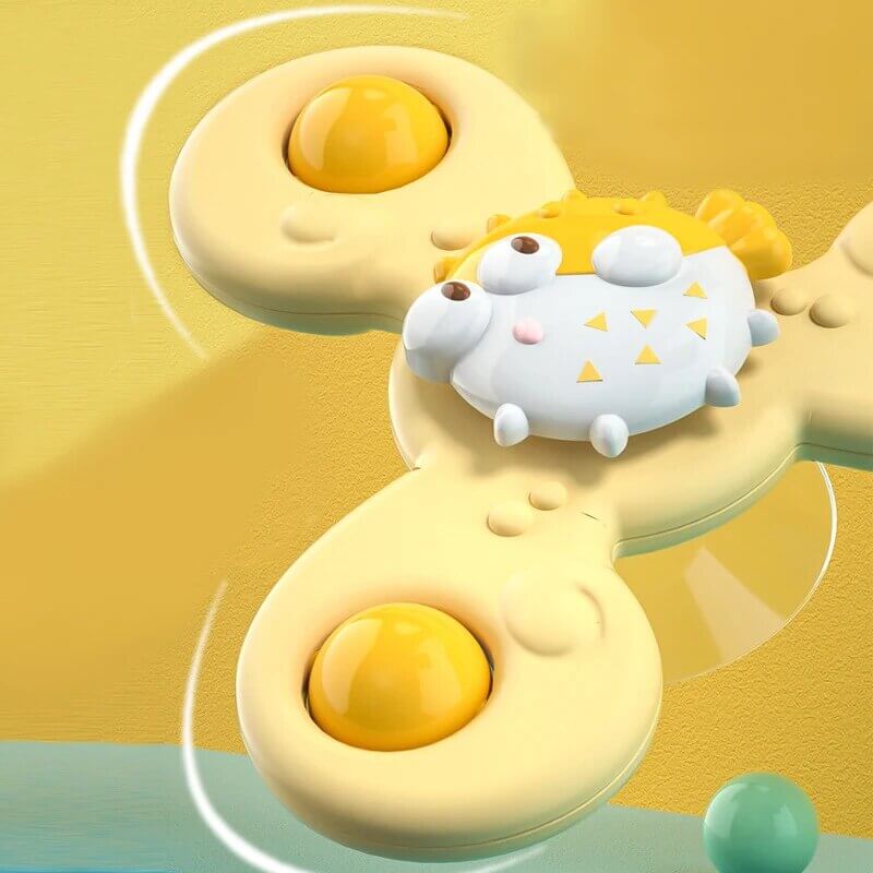 Farbenfrohes Baby-Drehrädchen mit Saugnapf – DrehSpaß Mini
