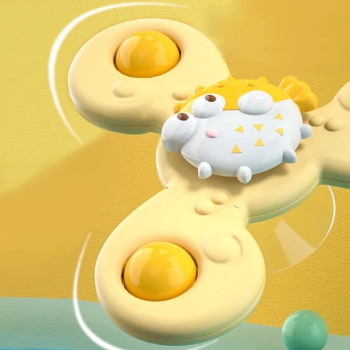 Farbenfrohes Baby-Drehrädchen mit Saugnapf – DrehSpaß Mini