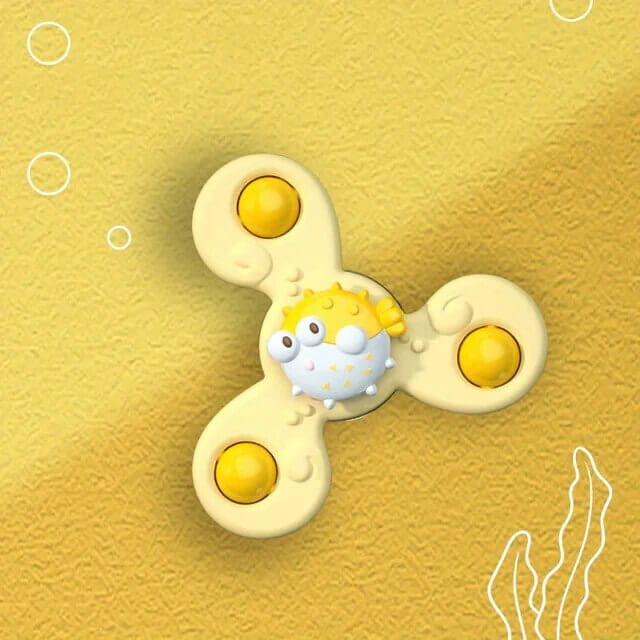 Farbenfrohes Baby-Drehrädchen mit Saugnapf – DrehSpaß Mini