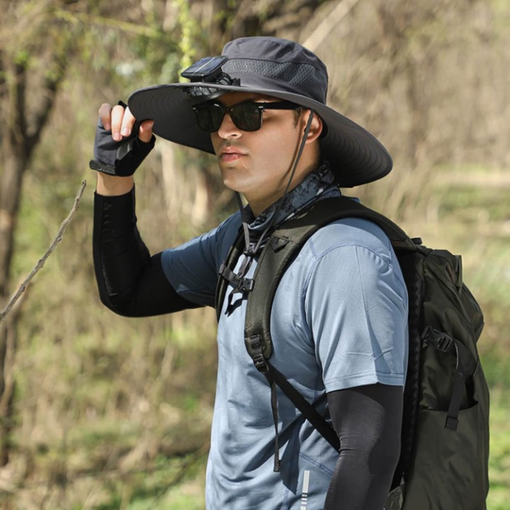 Sonnenenergie-Hut mit Ventilator und UV-Schutz - SolarCool VentiHut