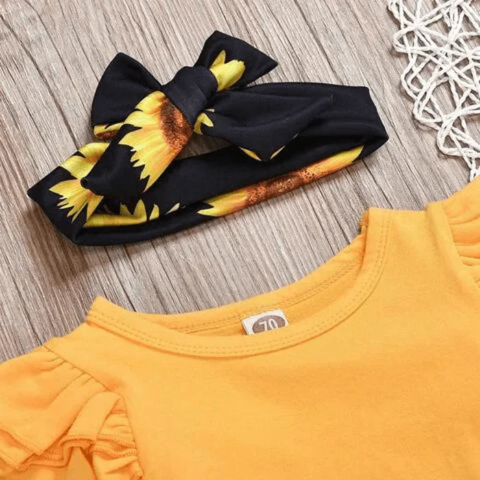 2-teiliges Baby-Outfit mit Sonnenblumenmuster – SonnenLächeln