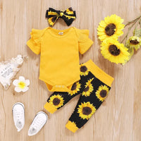 2-teiliges Baby-Outfit mit Sonnenblumenmuster – SonnenLächeln