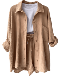 Zweiteiliges Damen Sommer Outfit mit Hemd und Hose – Mila