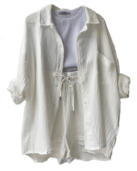 Zweiteiliges Damen Sommer Outfit mit Hemd und Hose – Mila