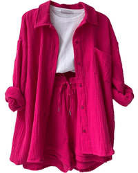 Zweiteiliges Damen Sommer Outfit mit Hemd und Hose – Mila