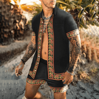 Zweiteiliges Herren Sommer Set mit Patchwork-Print – Malik