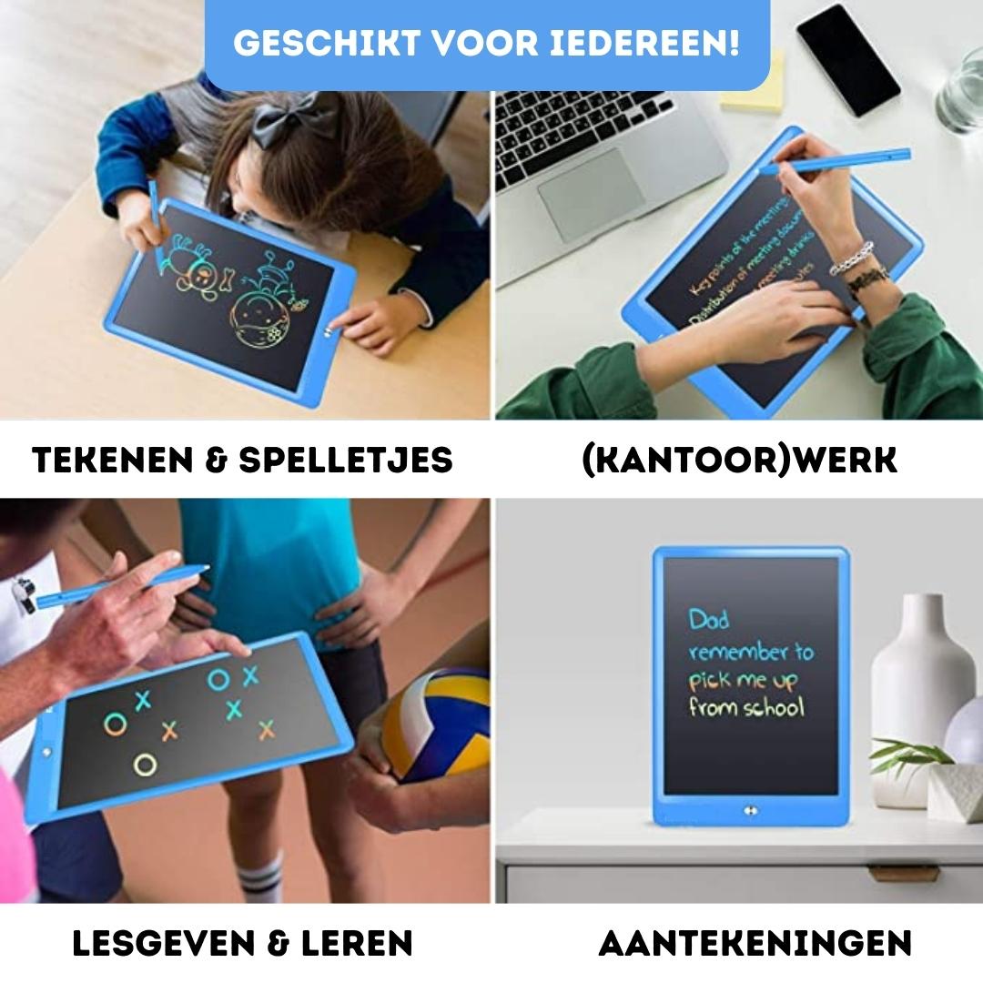 Blaues LCD-Schreibtablett für Kinder und Erwachsene, ideal zum Zeichnen und Notizen.