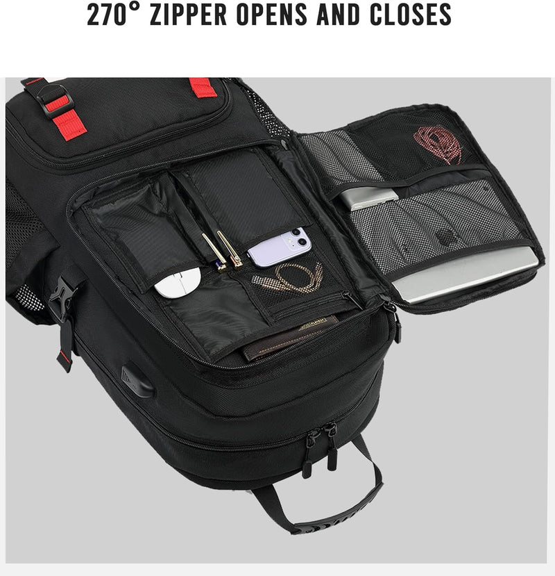 60L Wasserdichter Reise-Laptop-Rucksack mit USB und Schuhfach