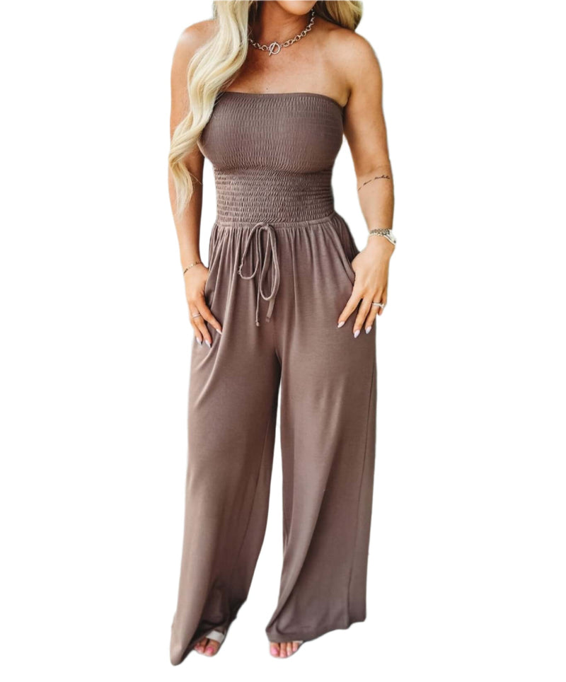 Off-Shoulder Sommer-Jumpsuit mit Weiten Beinen – Camila