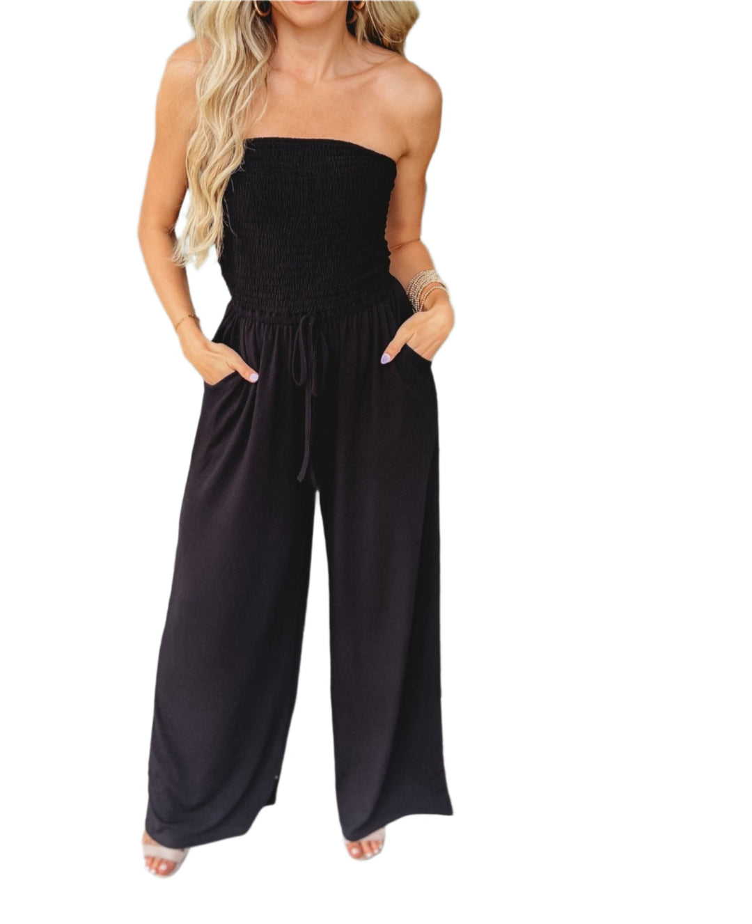 Off-Shoulder Sommer-Jumpsuit mit Weiten Beinen – Camila