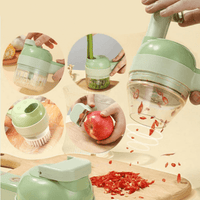 4-in-1 Küchentool, grün, multifunktional, Zerkleinerer, Schäler, Küchenhelfer, platzsparend