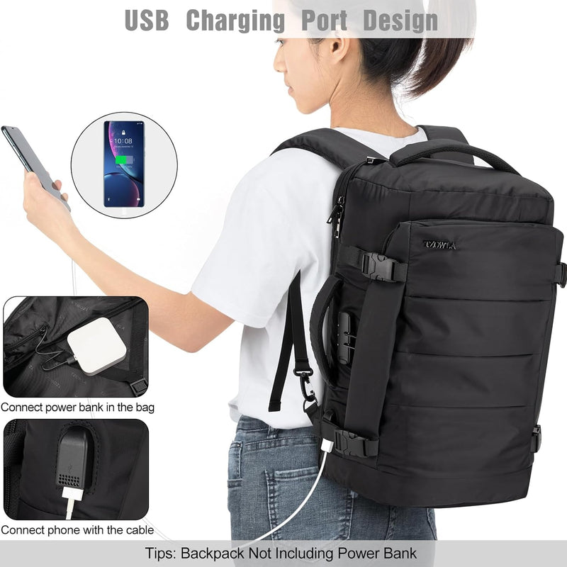 40L Wasserdichter Reise-Laptop-Rucksack mit USB-Anschluss & Diebstahlschutz – AeroPack