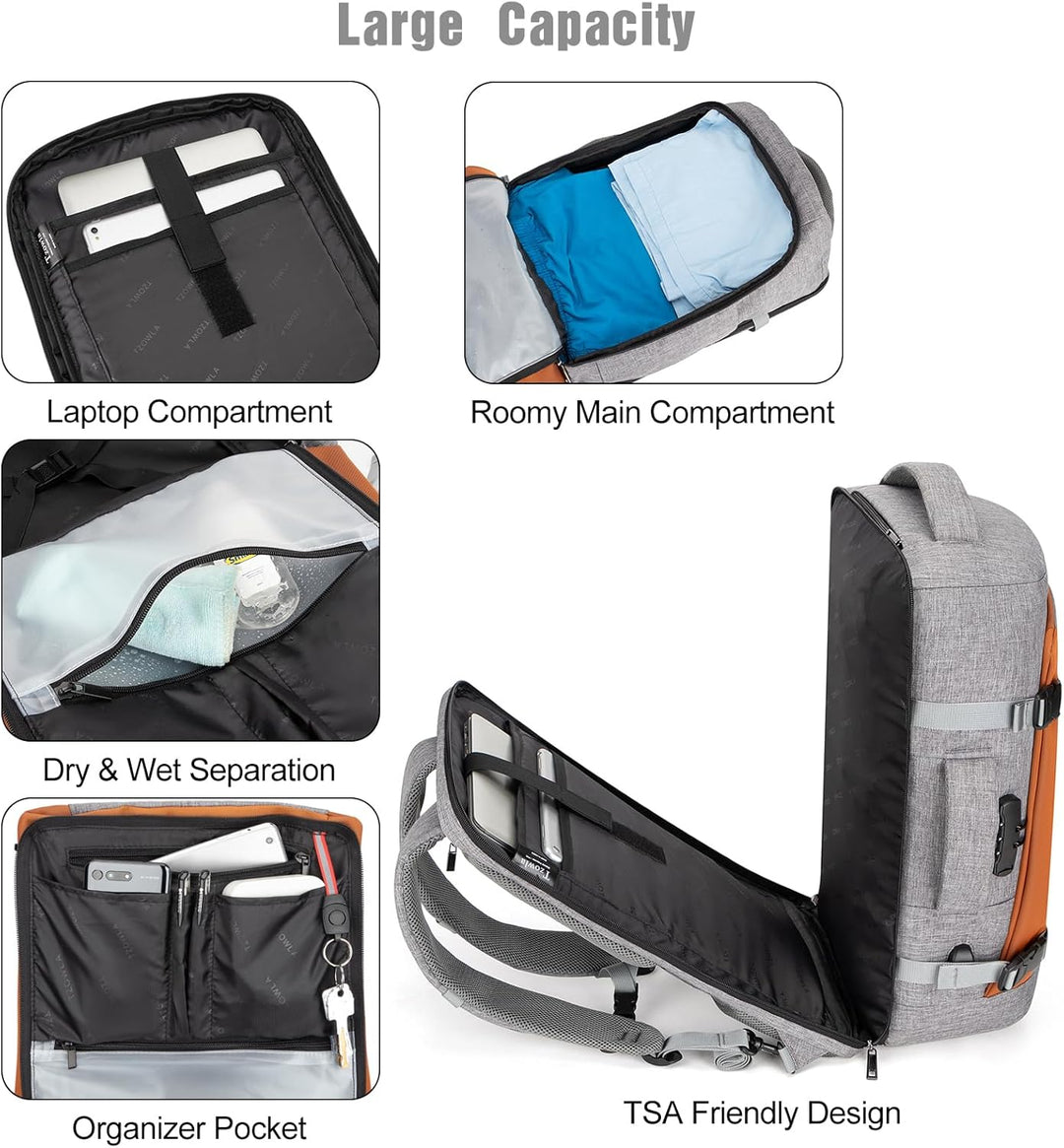 40L Wasserdichter Reise-Laptop-Rucksack mit USB-Anschluss & Diebstahlschutz – AeroPack