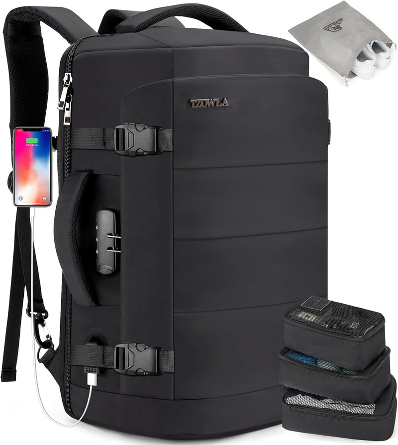 40L Wasserdichter Reise-Laptop-Rucksack mit USB-Anschluss & Diebstahlschutz – AeroPack