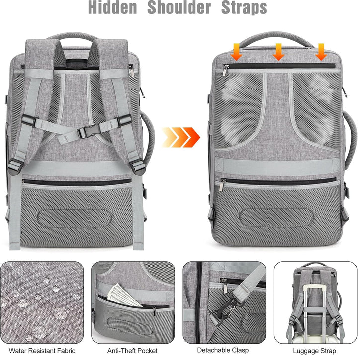 40L Wasserdichter Reise-Laptop-Rucksack mit USB-Anschluss & Diebstahlschutz – AeroPack