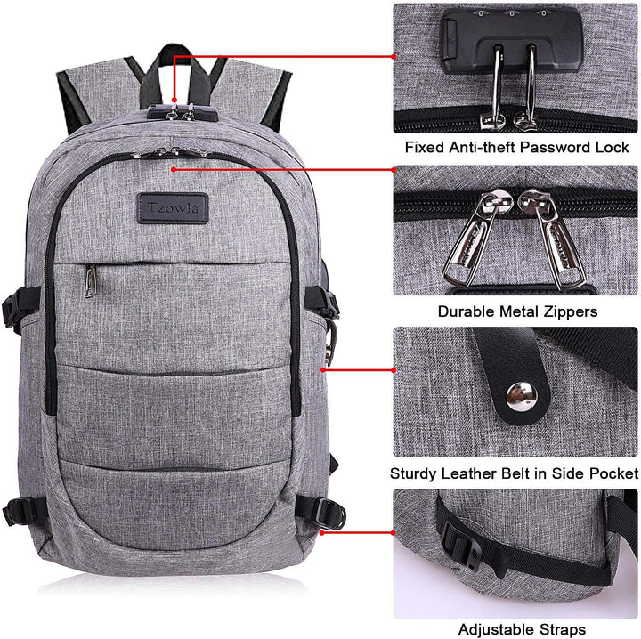 Extra großer Anti-Diebstahl Laptop- und Reiserucksack mit USB-Anschluss – 30–50L
