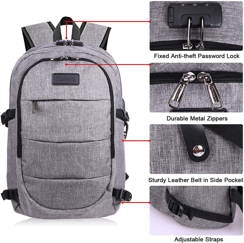 Extra großer Anti-Diebstahl Laptop- und Reiserucksack mit USB-Anschluss – 30–50L