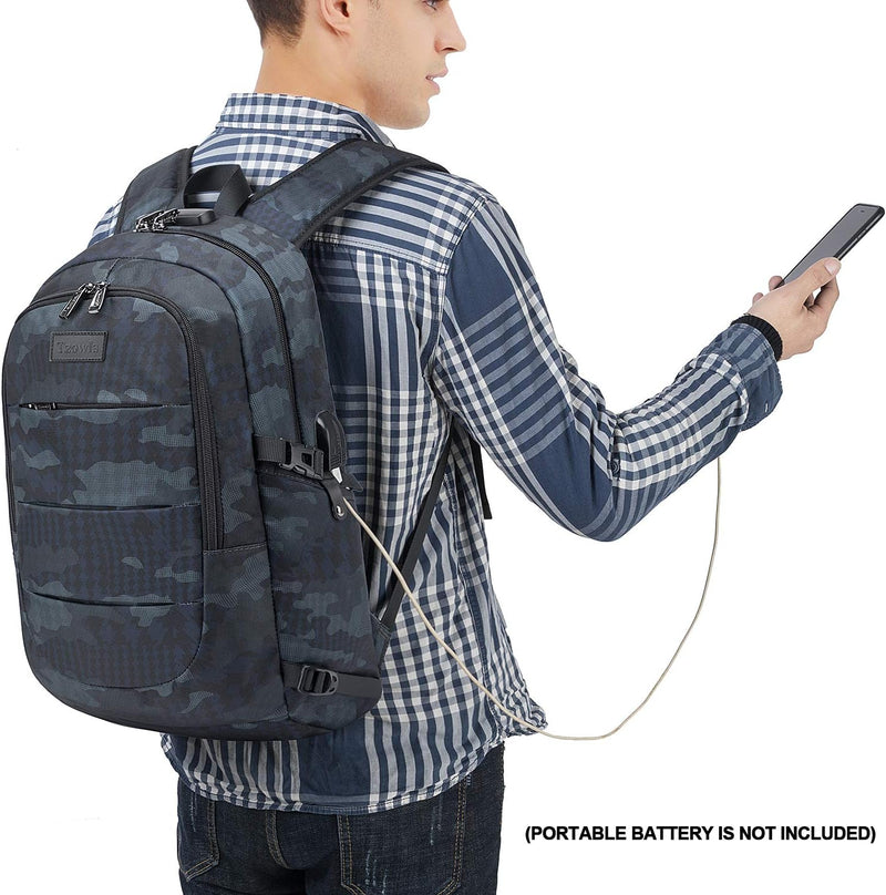 Extra großer Anti-Diebstahl Laptop- und Reiserucksack mit USB-Anschluss – 30–50L