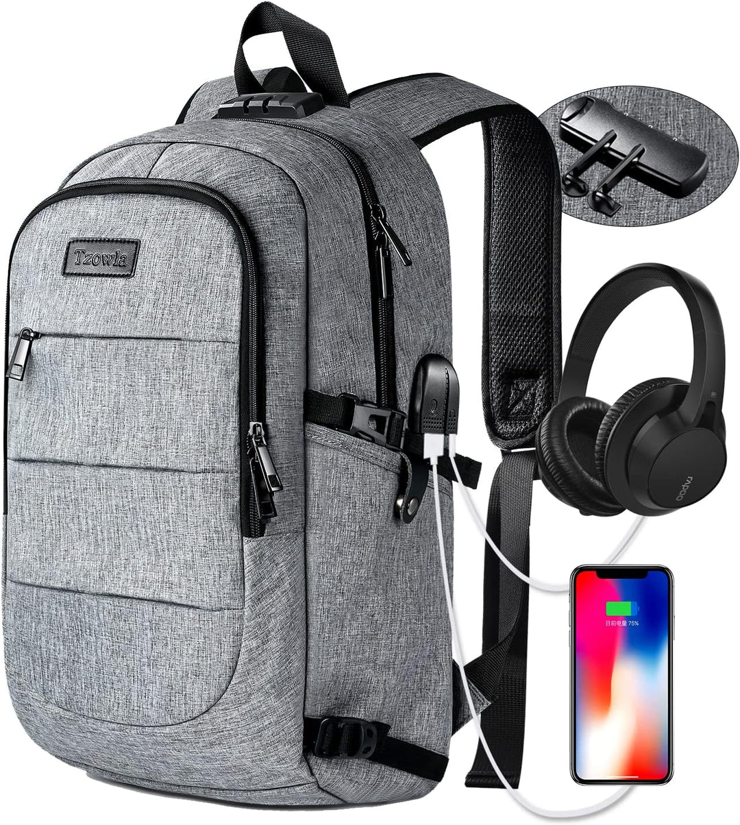 Extra großer Anti-Diebstahl Laptop- und Reiserucksack mit USB-Anschluss – 30–50L