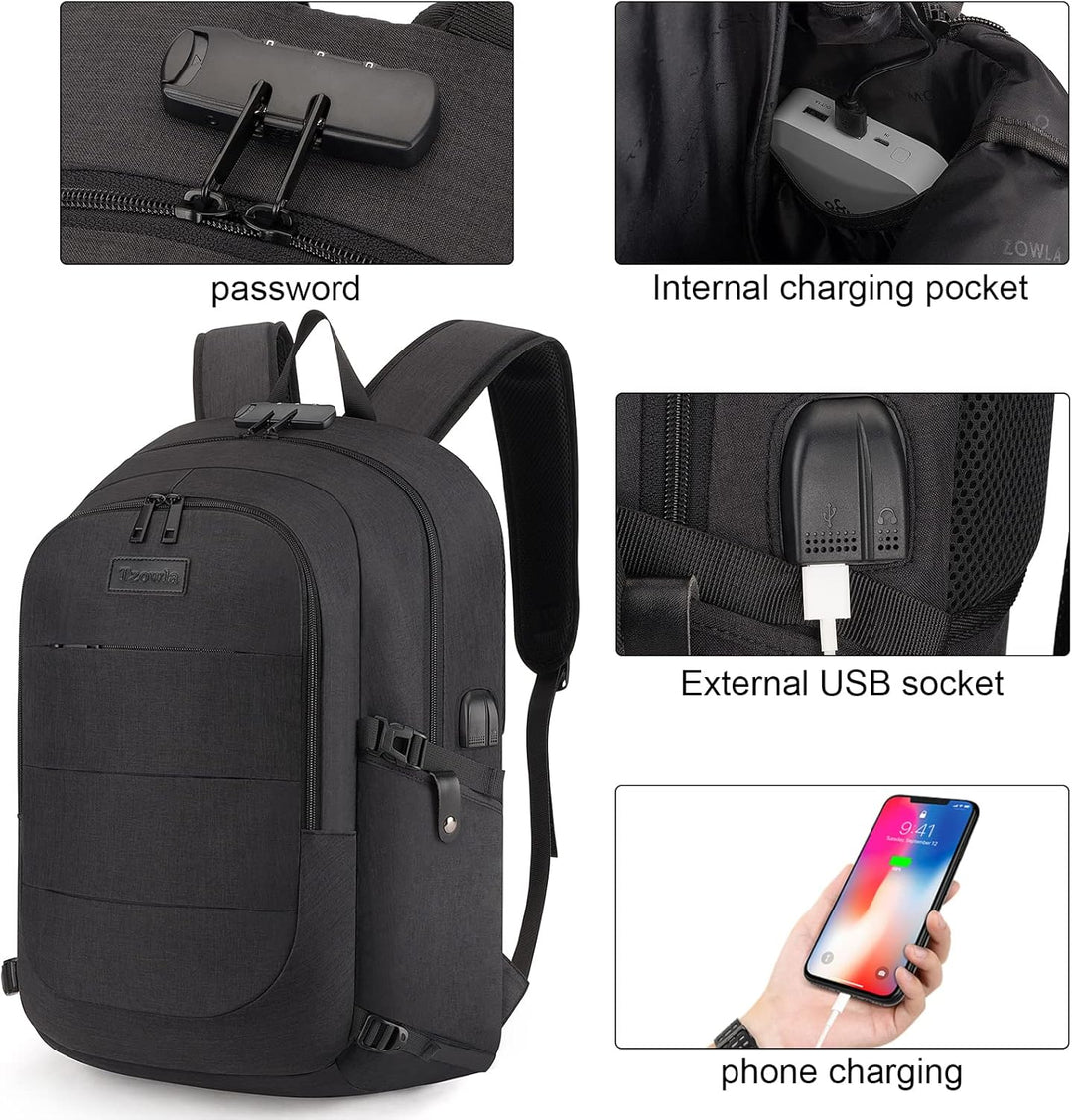 Extra großer Anti-Diebstahl Laptop- und Reiserucksack mit USB-Anschluss – 30–50L