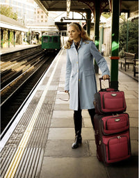 2-teiliges weiches Handgepäck-Set mit erweiterbarem Design und Skate-Rollen