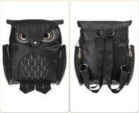 PU-Leder Rucksack mit Eulenprint für Damen – Mehrtaschen-Design