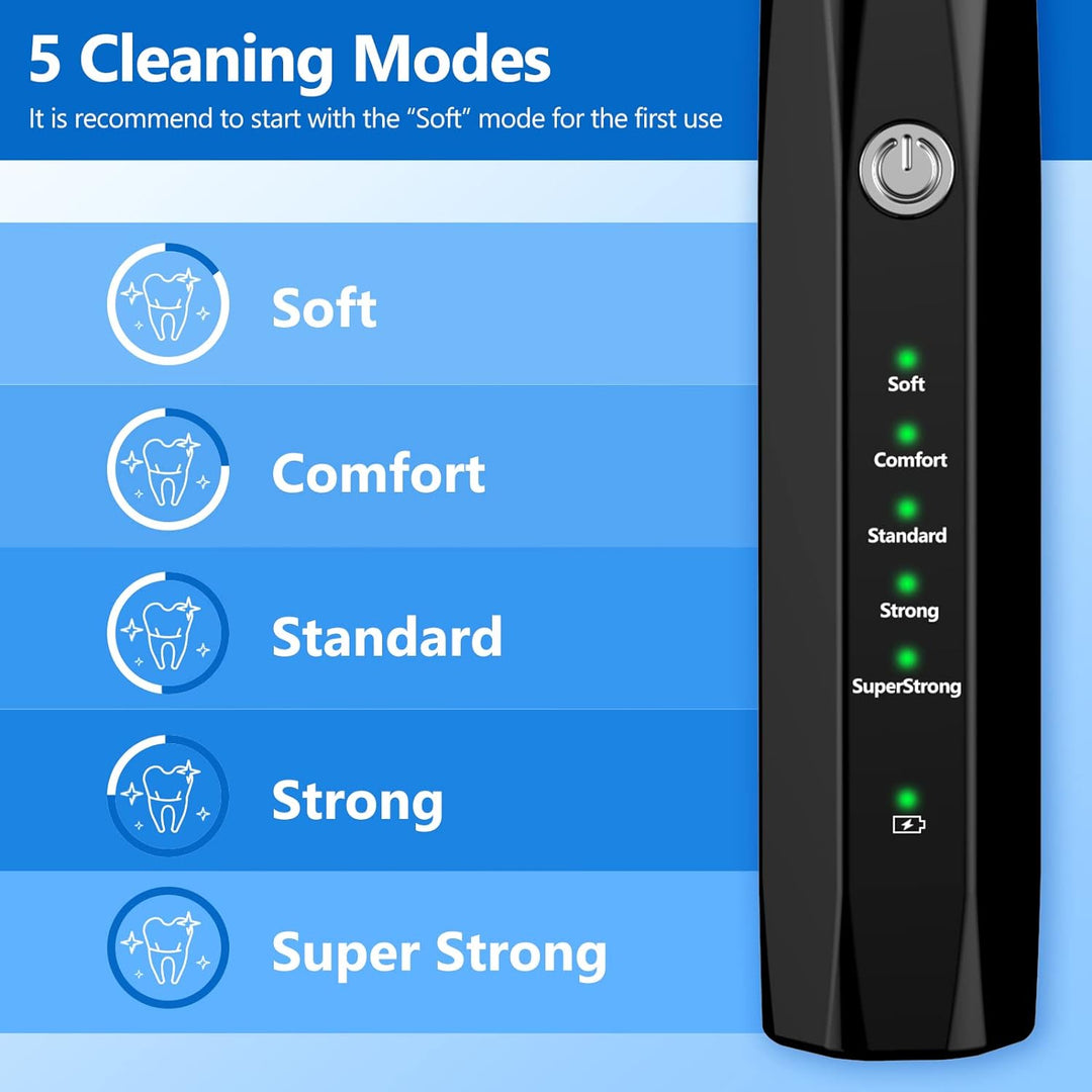 Ultraschall-Zahnbürste für Hunde und Katzen, 5 Reinigungsmodi, Plaque-Entferner, schwarz