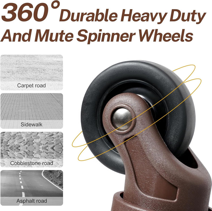 2-teilige Vintage-inspirierte Gepäckset mit Spinnerrollen und Schutzhülle