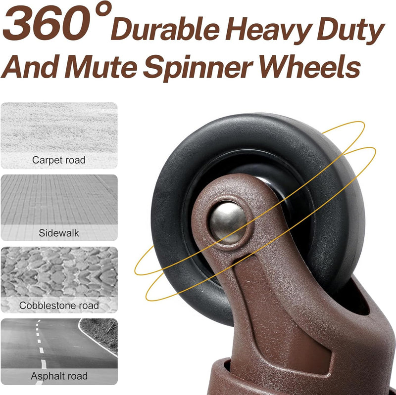 2-teilige Vintage-inspirierte Gepäckset mit Spinnerrollen und Schutzhülle