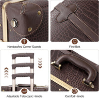 2-teilige Vintage-inspirierte Gepäckset mit Spinnerrollen und Schutzhülle